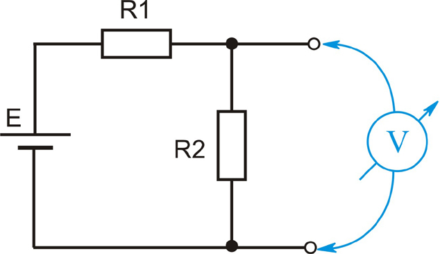 Напряжение на резисторе R2